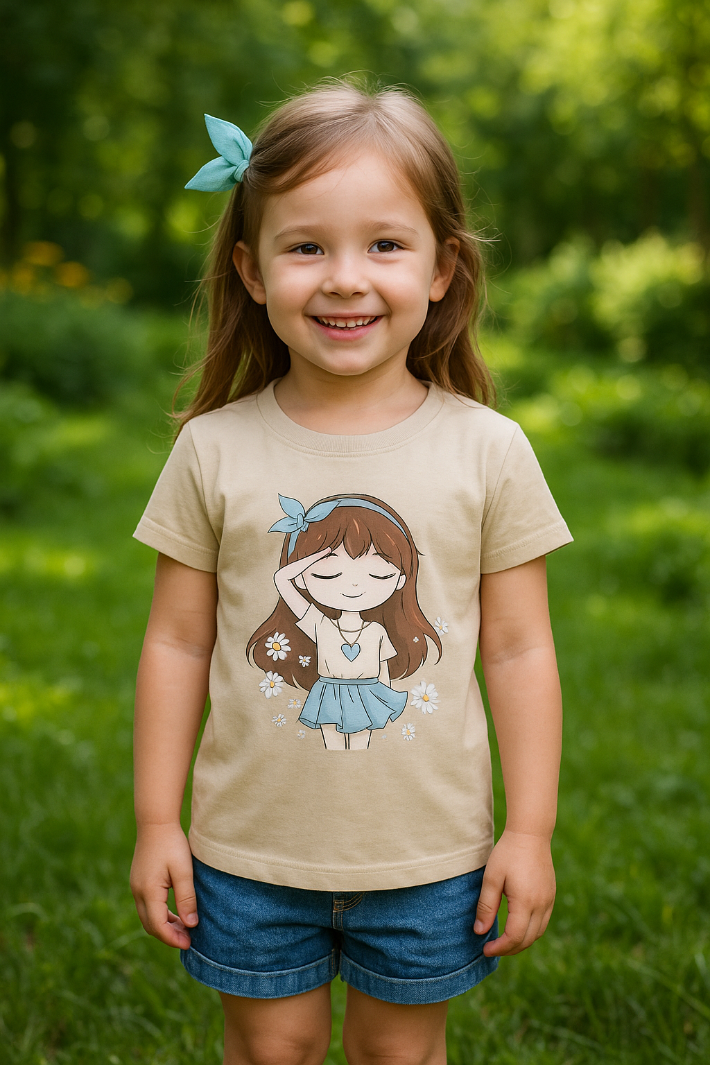 Cute Kids beige colour printed T-shirt
