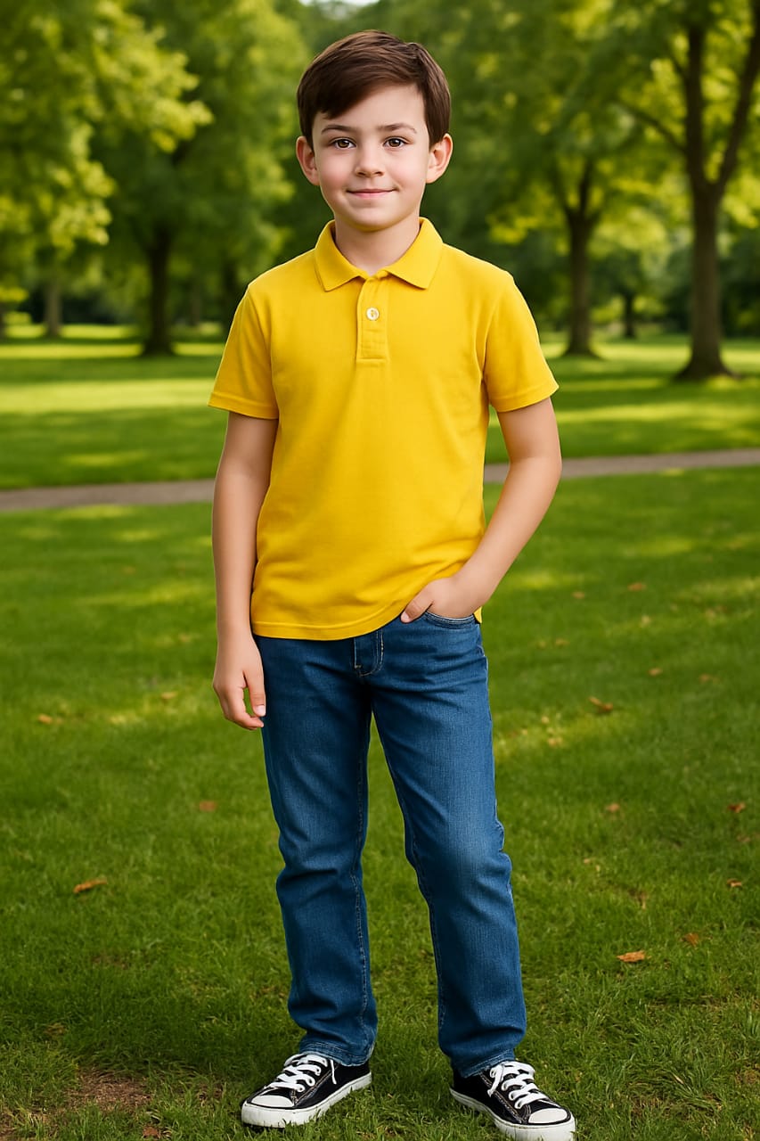 Cute Kids Yellow Polo Shirt