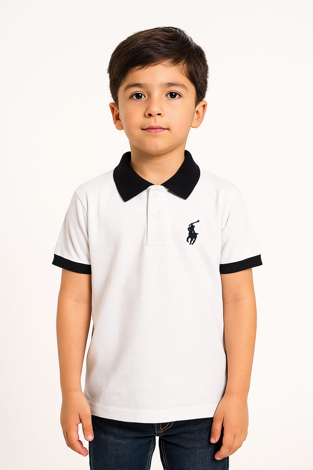 Cute Kids White Polo Shirt