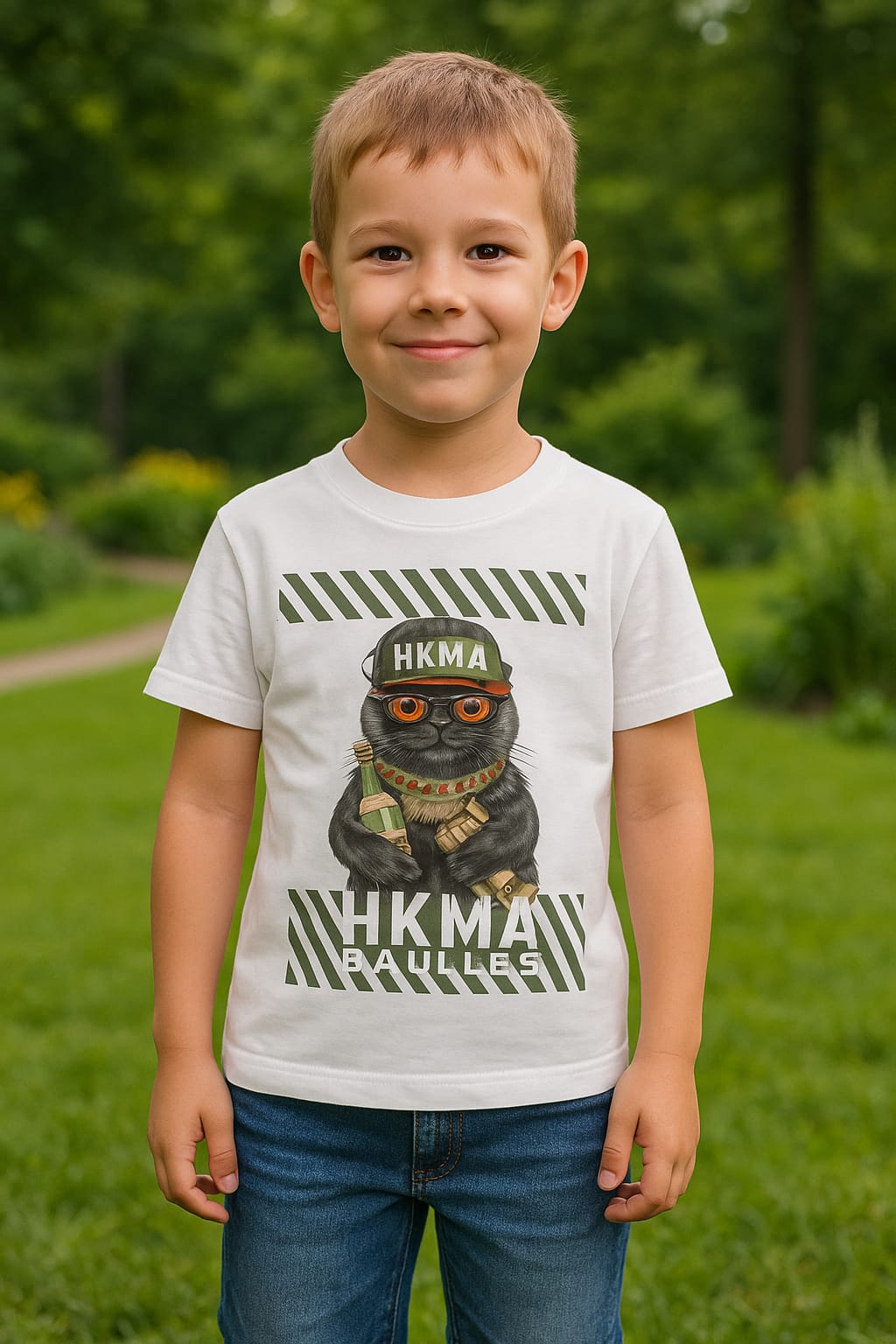 Cute Kids White Printed T-Shirt