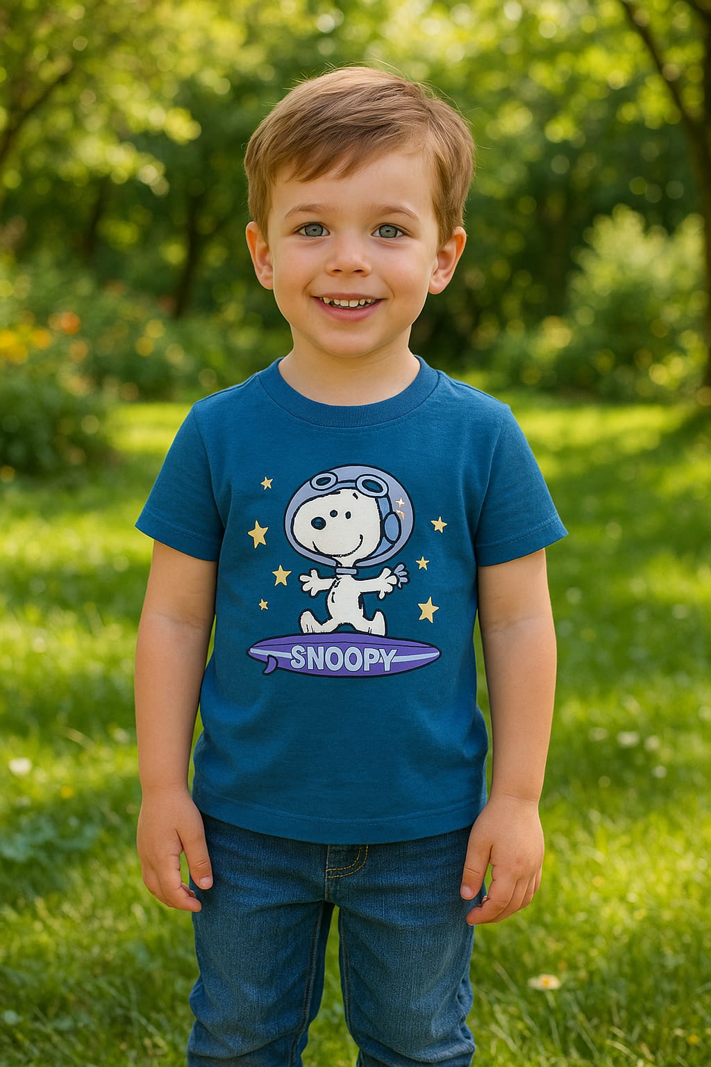 Cute Kids Blue Printed T-Shirt